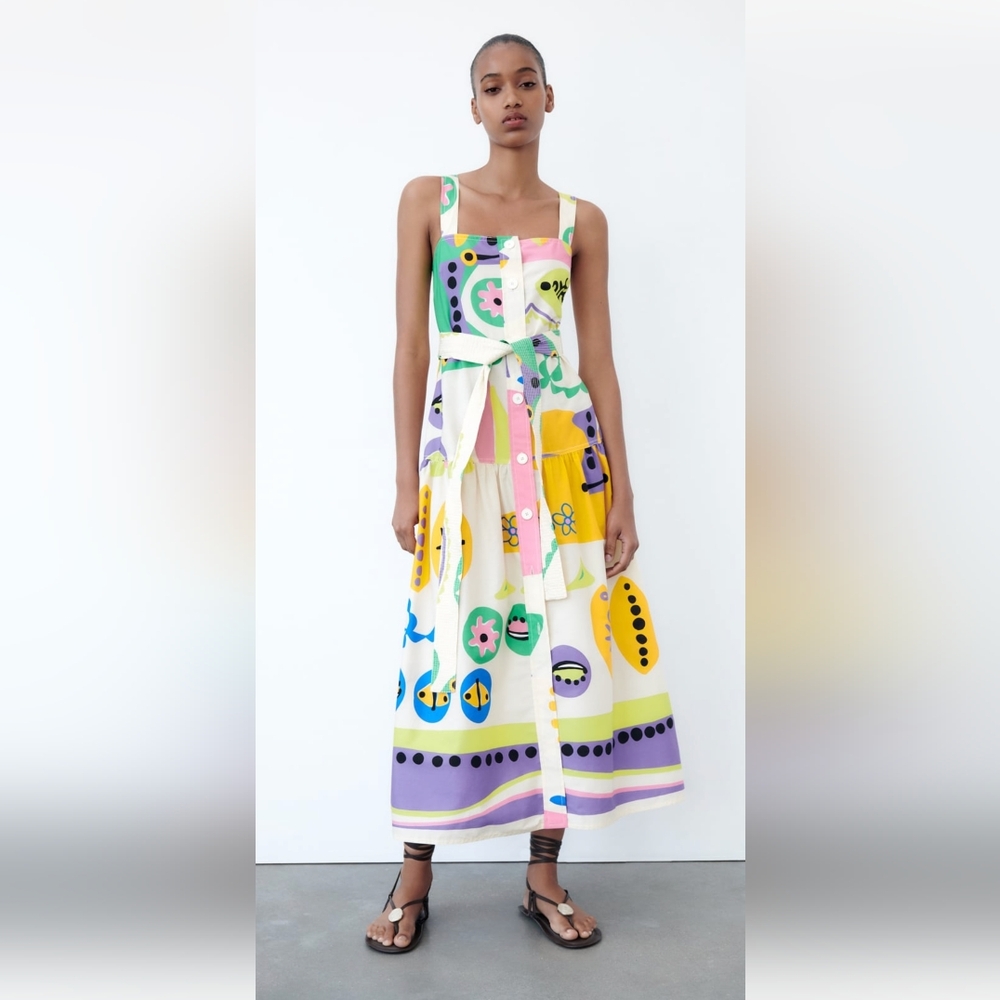 Zara Colorful Patterned Maxi Dress